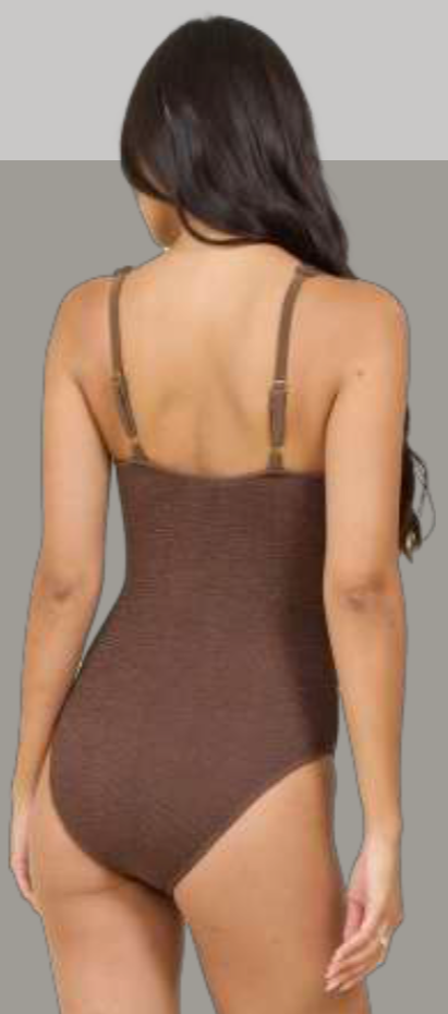 Krinkle Front Twist Cut-Out One Piece — Butterfly Beach Clothing